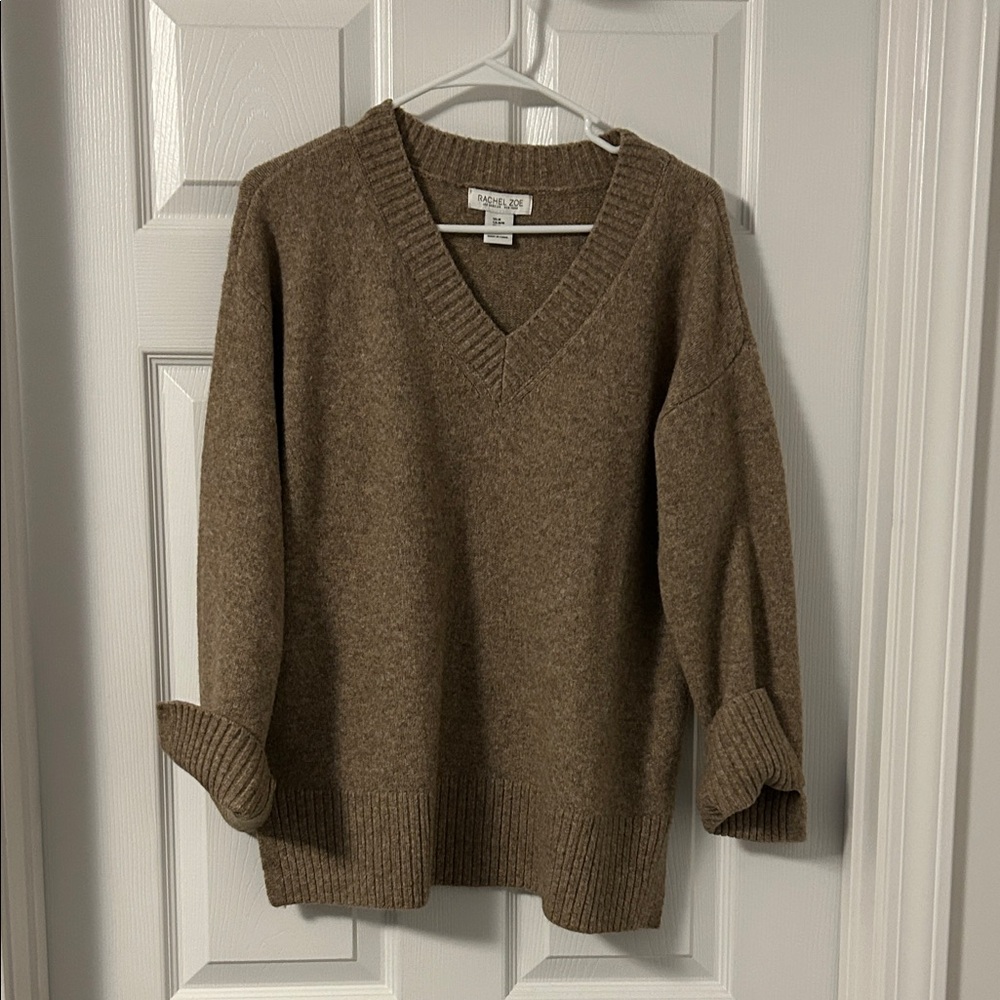 Rachel Zoe Taupe V-Neck Sweater
